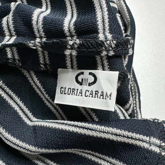 Gloria Caram Y2K Stripe Lace Tank Top S Navy Coquette England Eurocore Cute - Picture 11 of 13